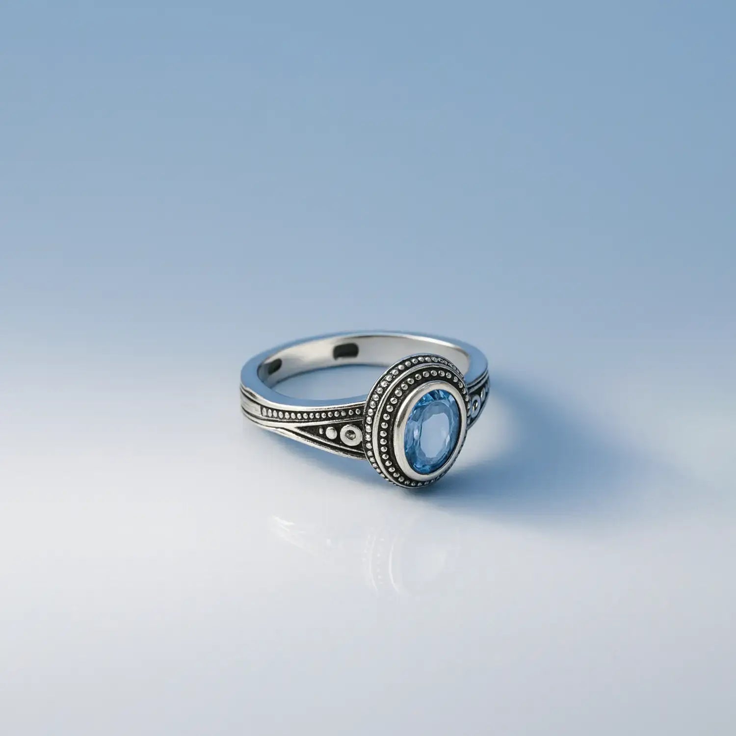 Vintage Pure Silver Single Stone Ring - Made With Pure 925 Silver