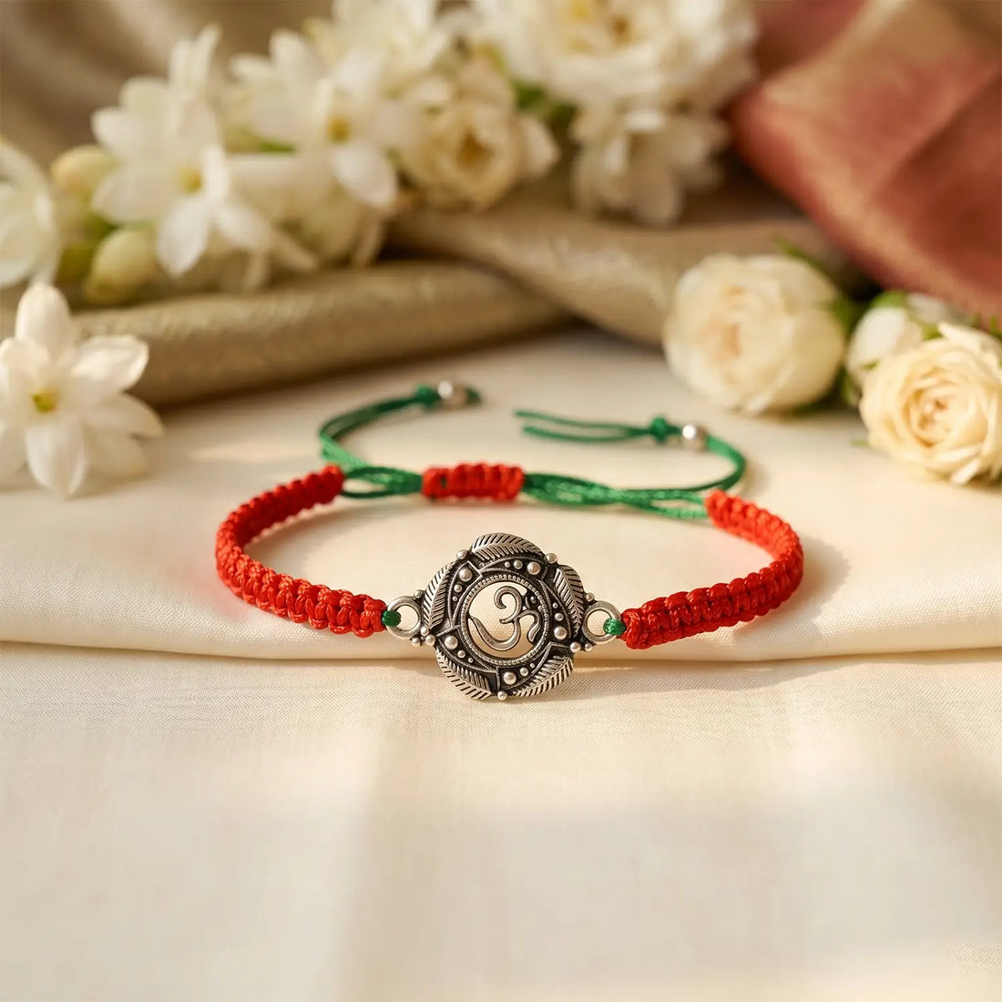 Om Divine Silver Rakhi Bracelet - Made With Pure 925 Silver
