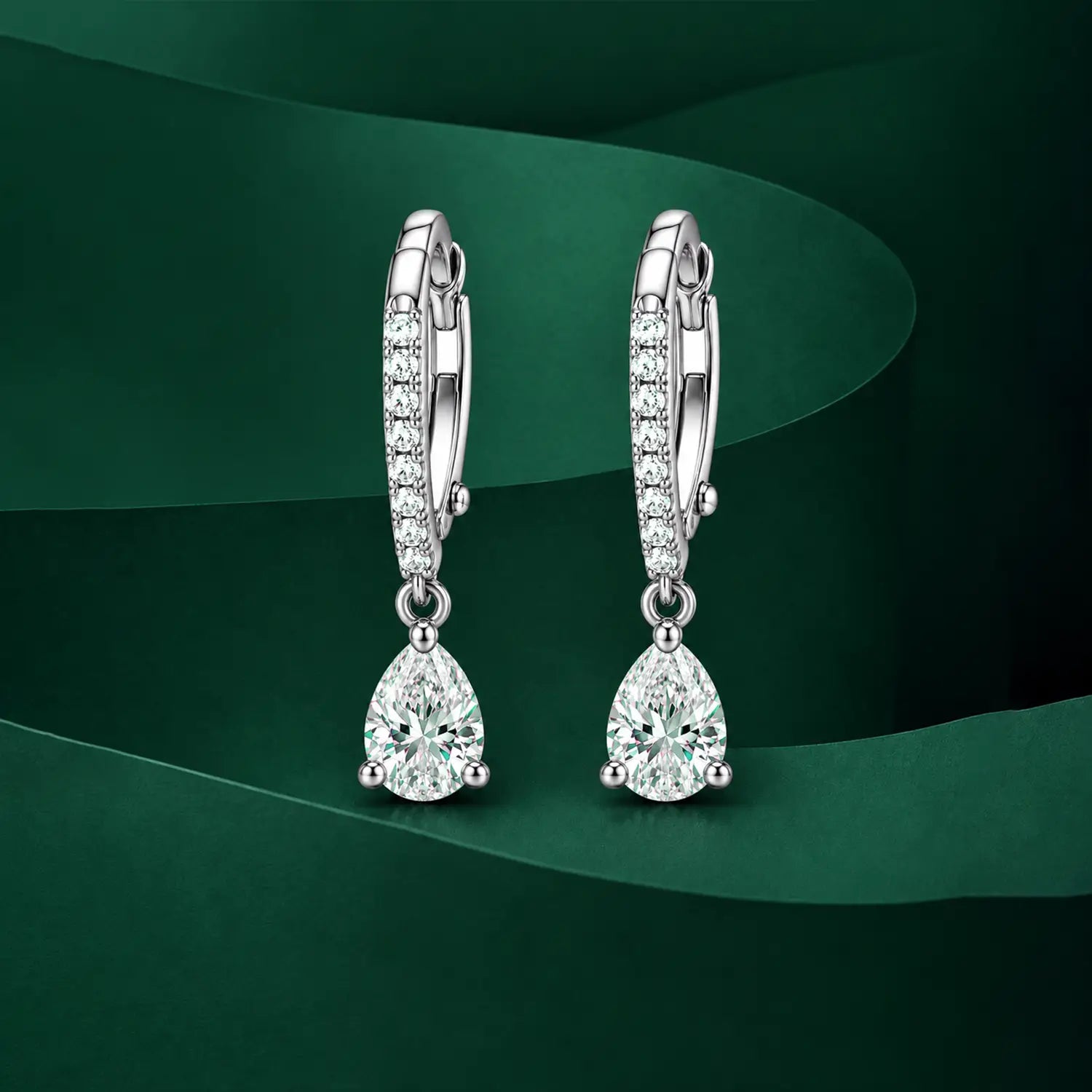 Elegant Teardrop Solitaire Silver Drop Earrings - Made With Pure 925 Silver