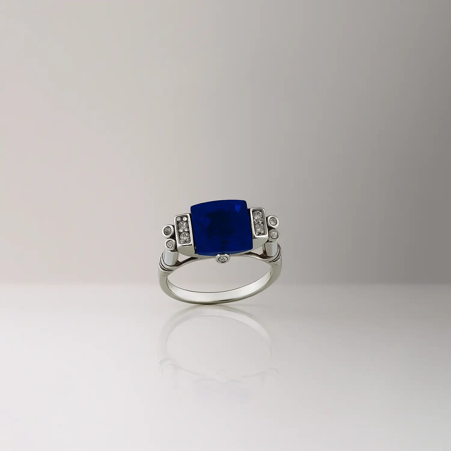 Royal Sky Blue Stone Sterling Silver Ring - Made With Pure 925 Silver