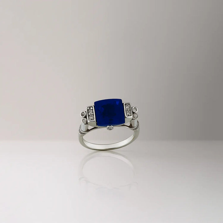 Royal Sky Blue Stone Sterling Silver Ring - Made With Pure 925 Silver