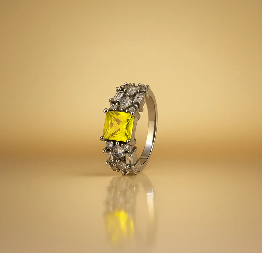 Golden Glow Pure Silver Ring - Made With Pure 925 Silver