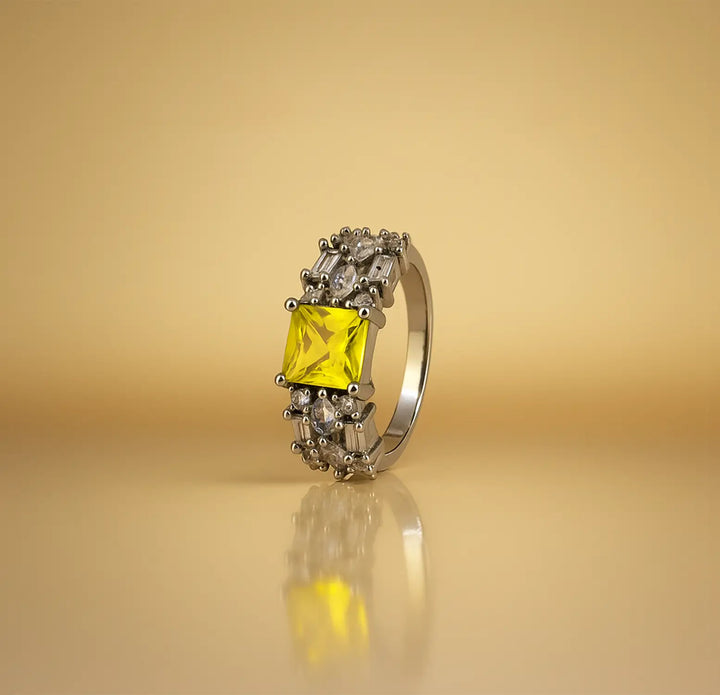 Golden Glow Pure Silver Ring - Made With Pure 925 Silver