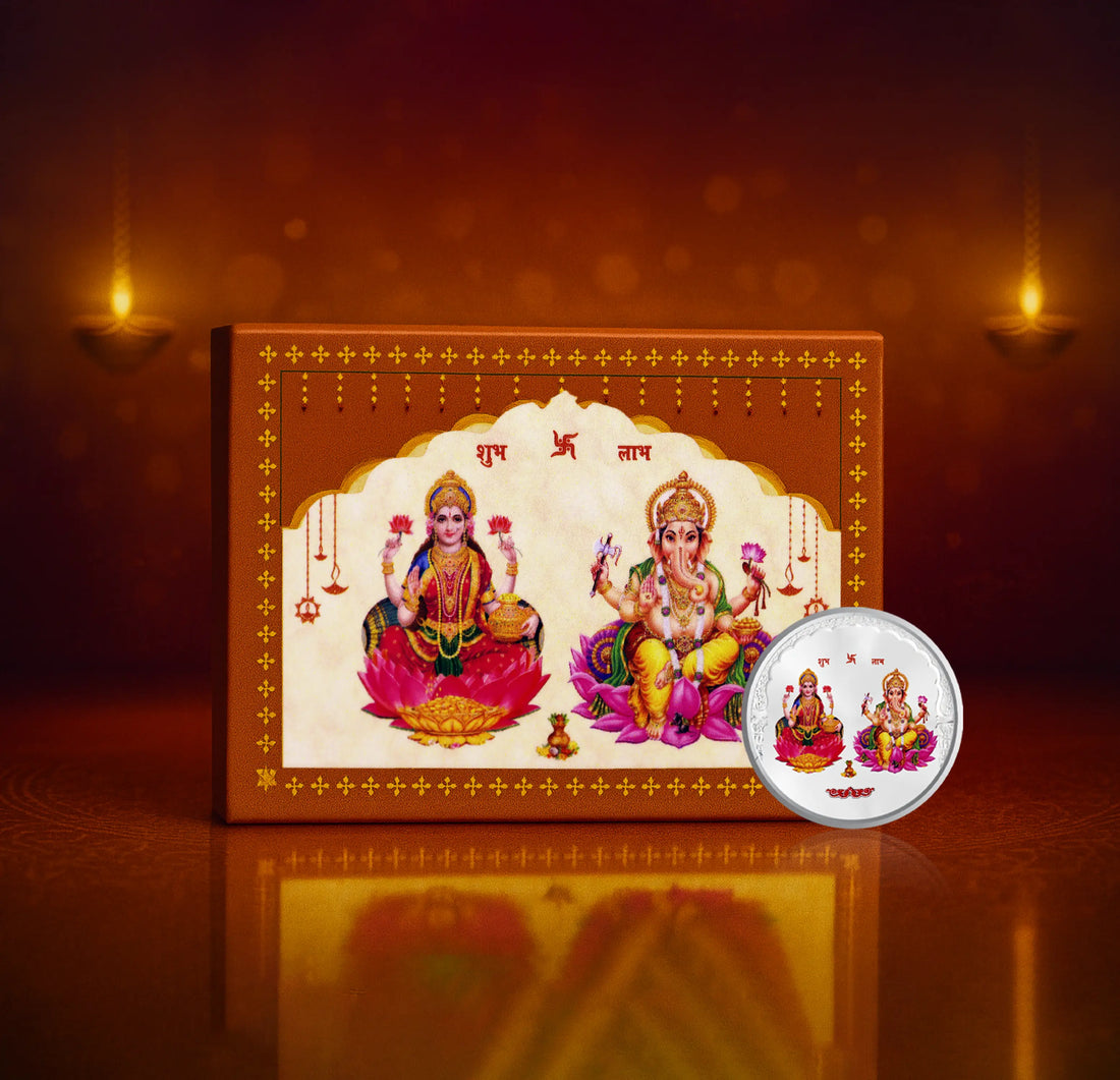 Lakshmi Maa & Lord Ganesha Pure Silver Coin  - Made With Pure 999 Silver