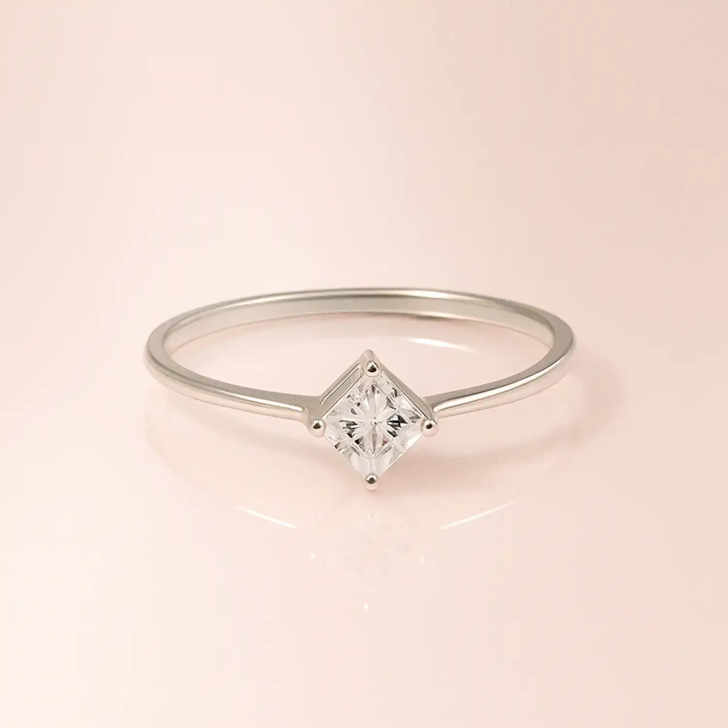 Solitaire Pavé Silver Ring - Made With Pure 925 Silver