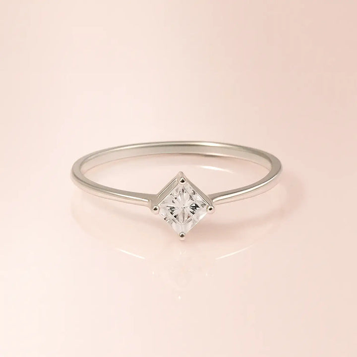 Solitaire Pavé Silver Ring - Made With Pure 925 Silver