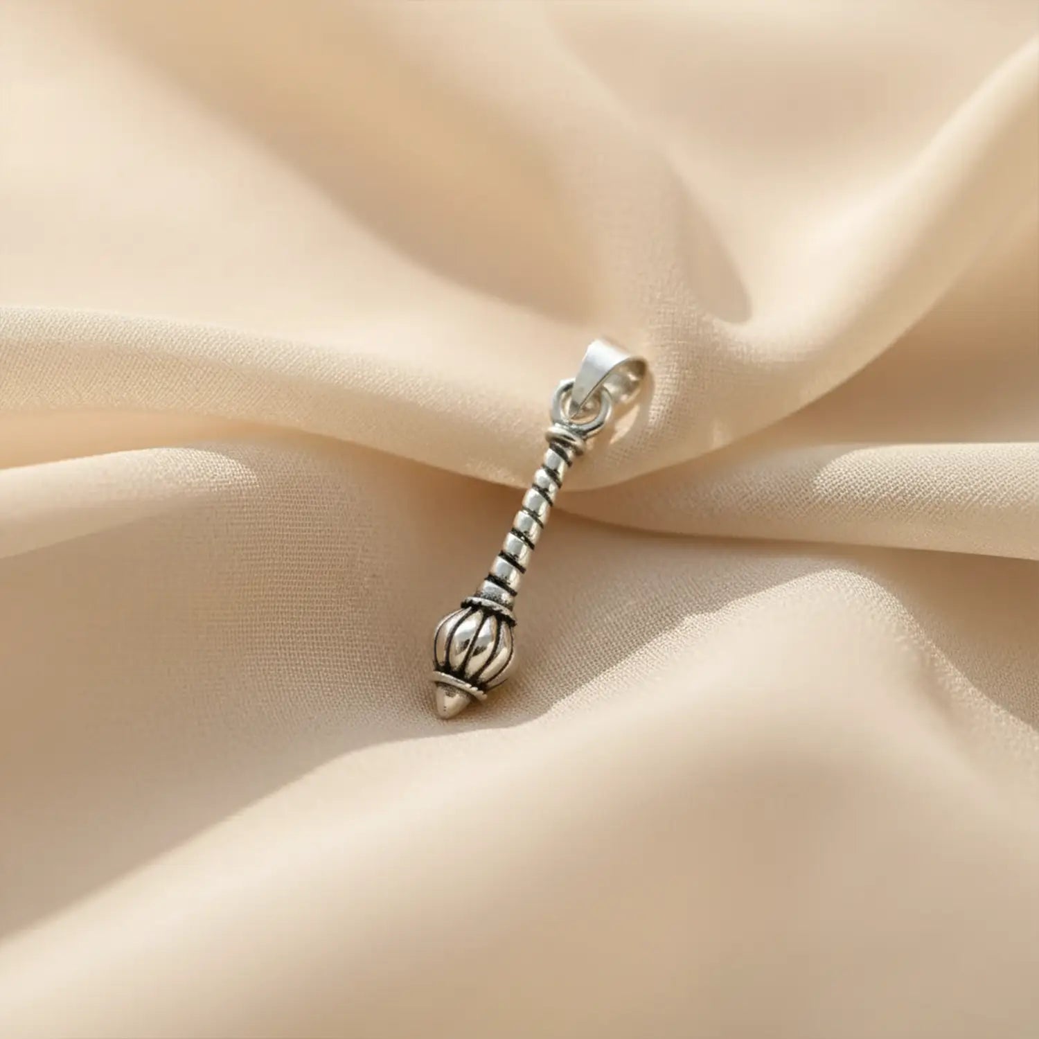 Bajrangbali Gada Silver Pendant - Made With Pure 925 Silver
