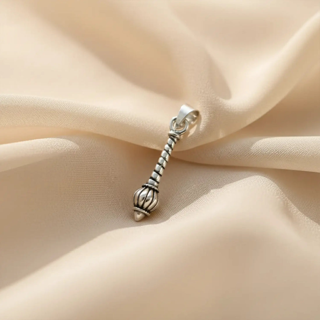 Bajrangbali Gada Silver Pendant - Made With Pure 925 Silver