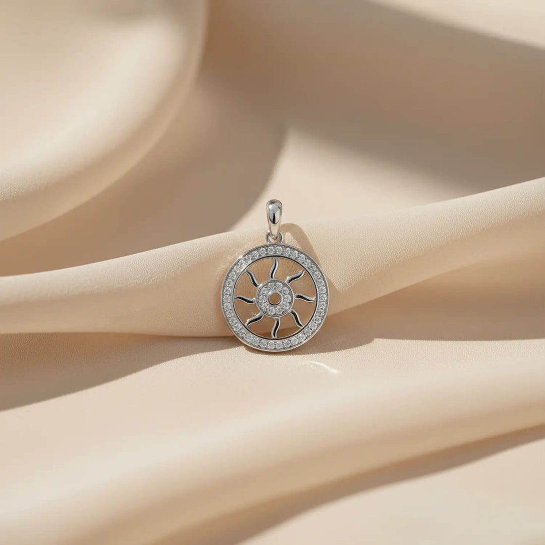 Radiant Wheel of Life Silver Pendant Made With Pure 925 Silver