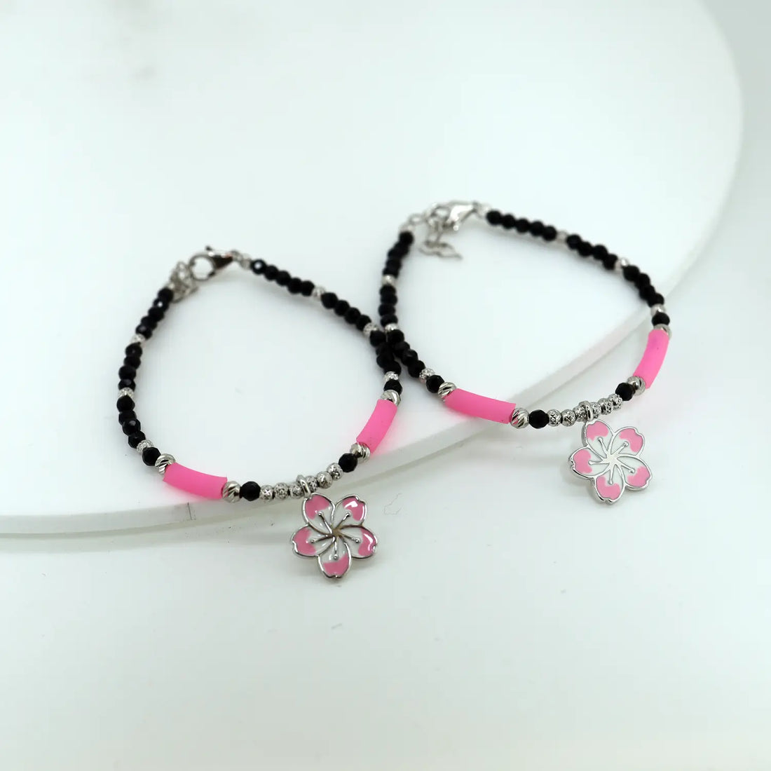 Pure Silver Kids Floral Beads Bracelet- Made With Pure 925 Silver