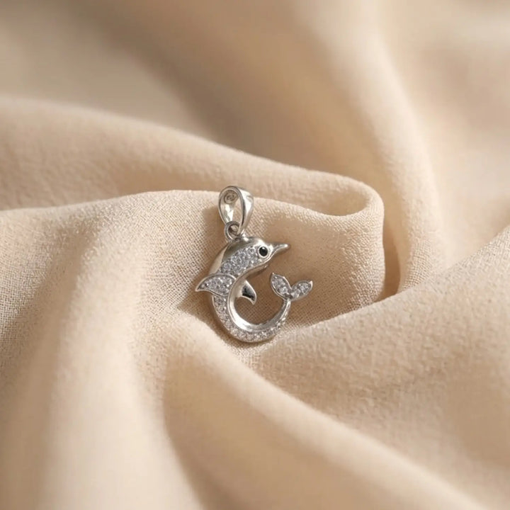 Charming Dolphin Design Pure Silver Pendant - Made With 925 Pure Silver