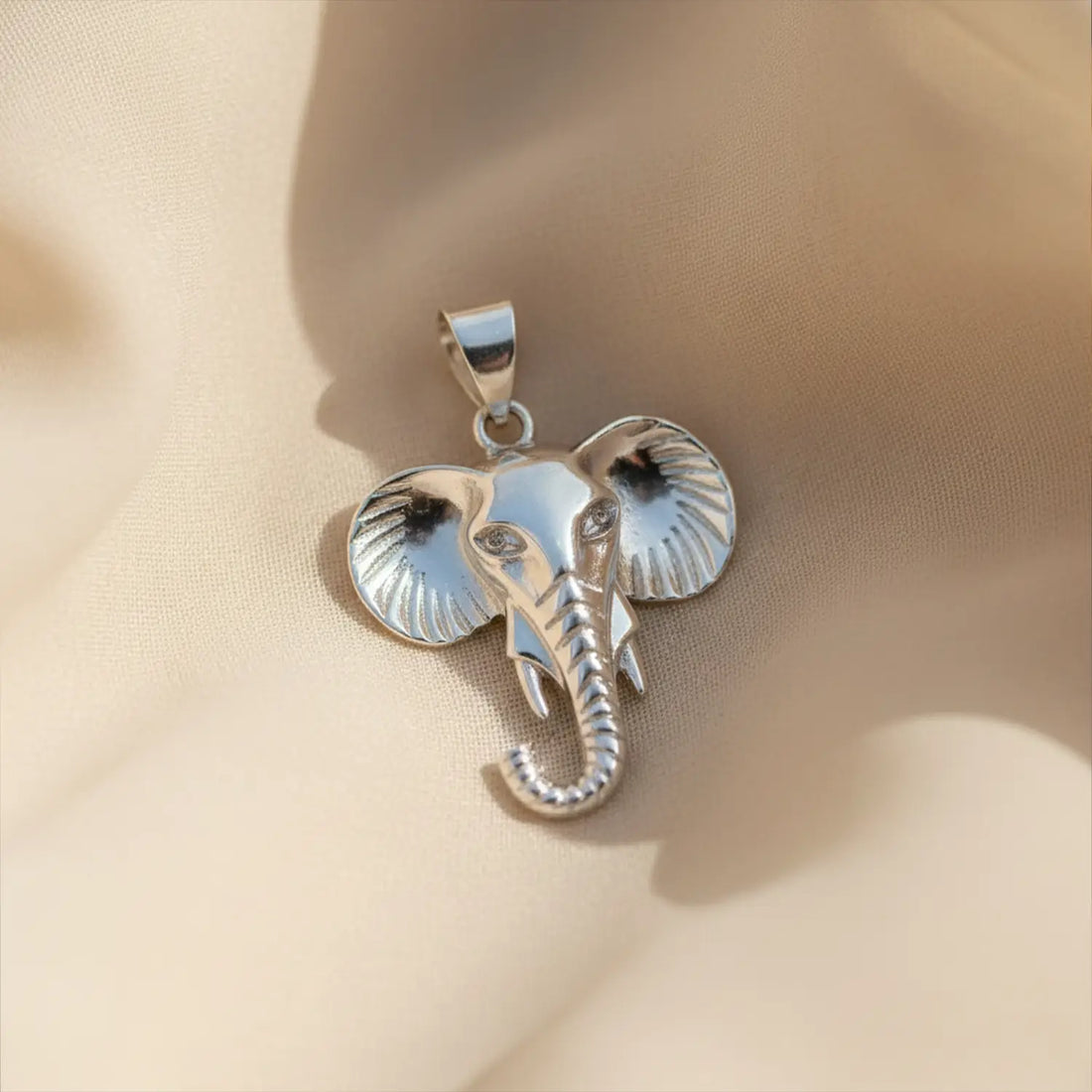 Elephant Head Silver Pendant- Made With Pure 925 Silver