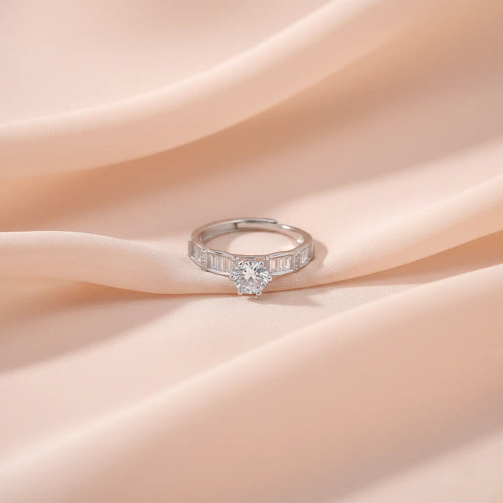 Celeste Sparkle Silver Solitaire Ring - Made With Pure 925 Silver