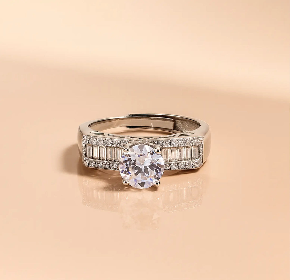 Radiant Solitaire Elegance Silver Ring - Made With Pure 925 Silver