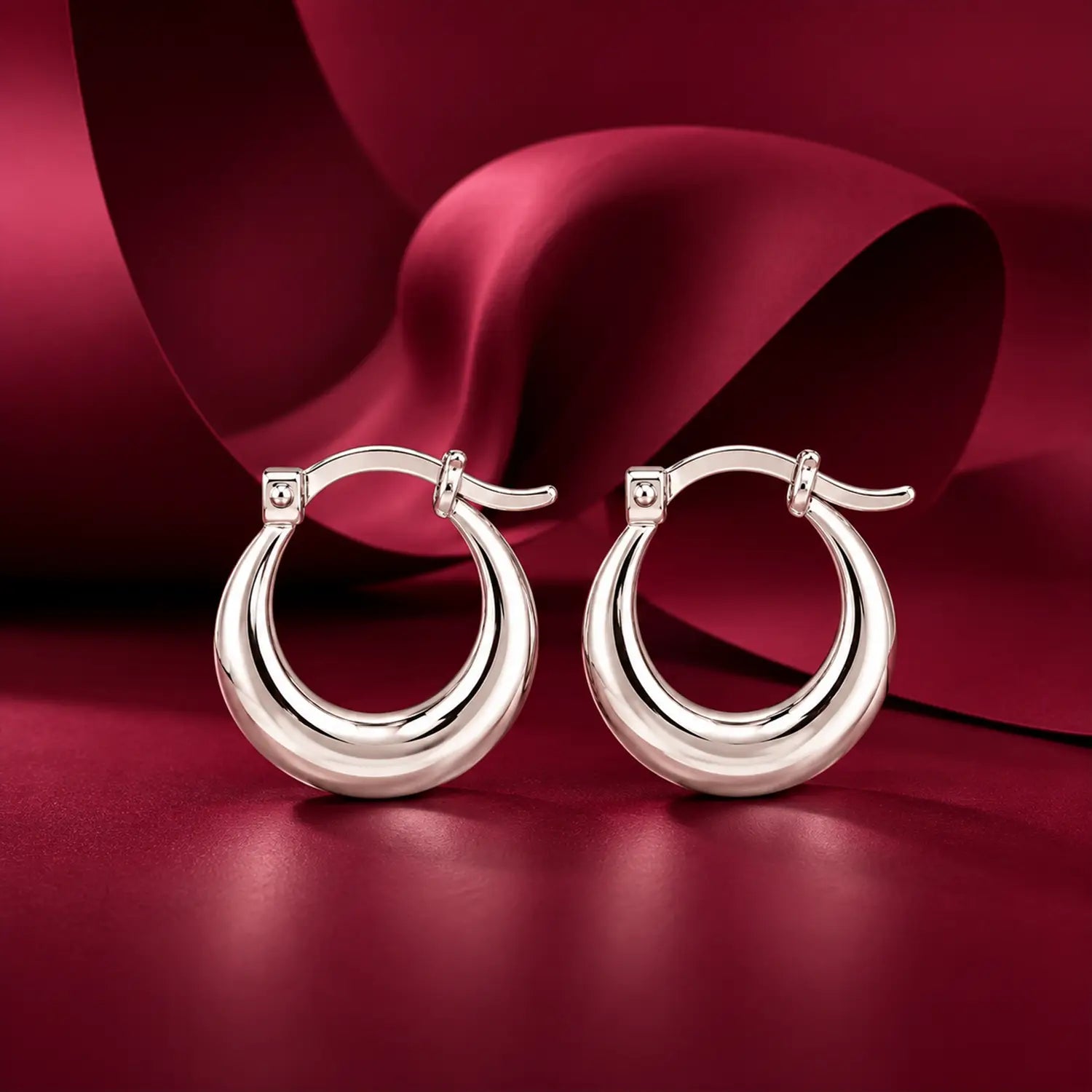 Classic Round 925 Silver Hoop Earrings - Made With Pure 925 Silver