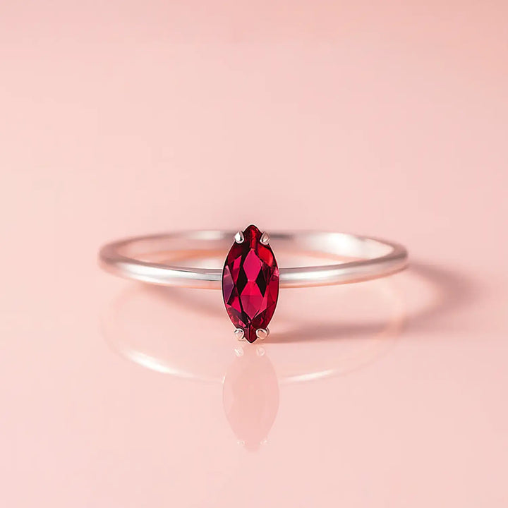 Dark Pink Stone Silver Ring - Made With Pure 925 Silver