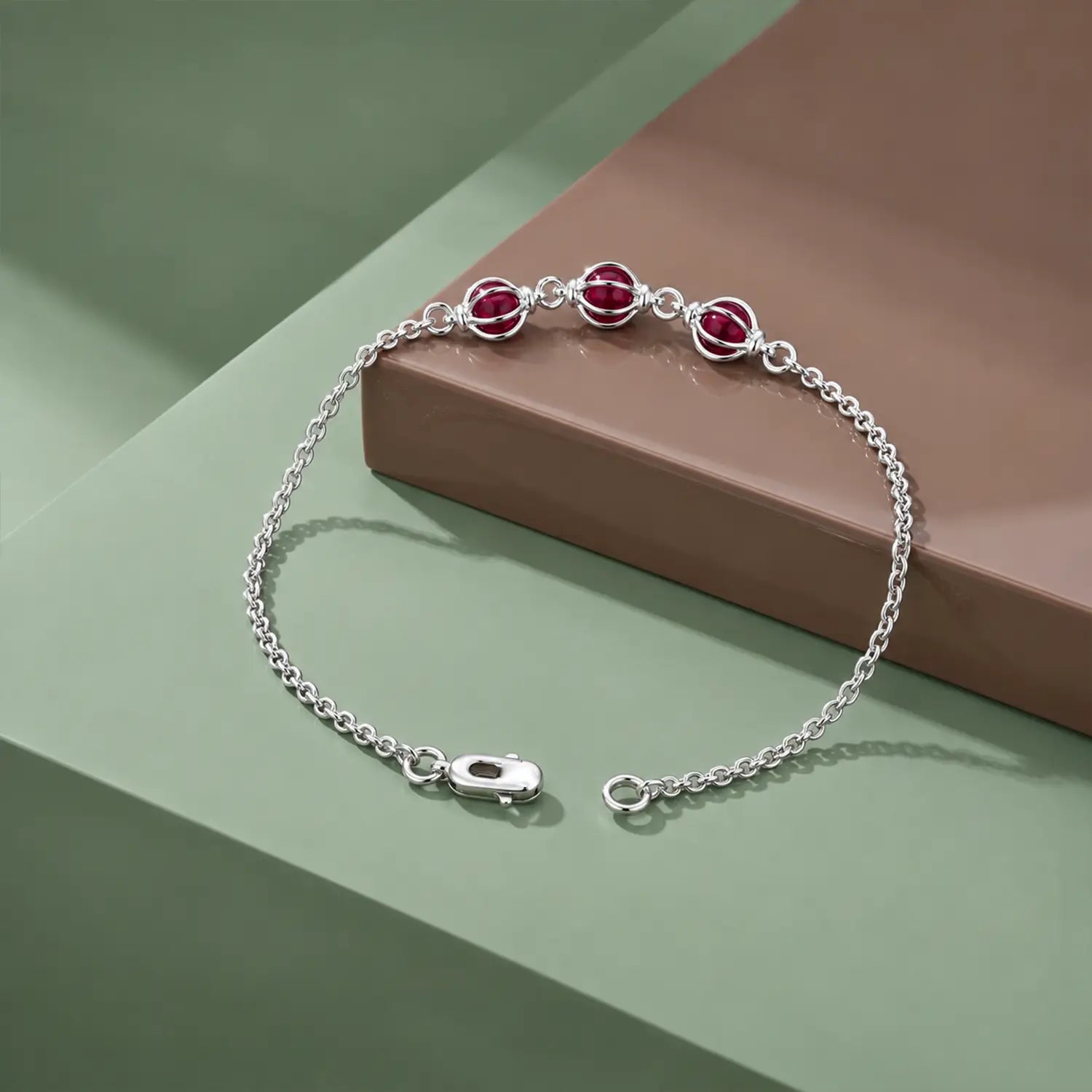 Ruby Bead Bracelet – Elegant & Minimal - Made With Pure 925 Silver