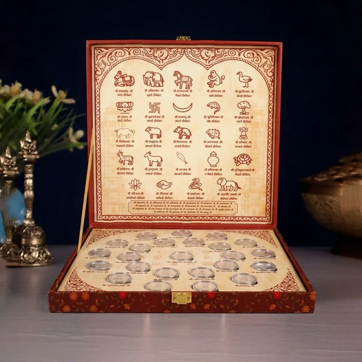 999 Pure Silver Jain 24 Tirthankara Coin Collection - Made With Pure 999 Silver