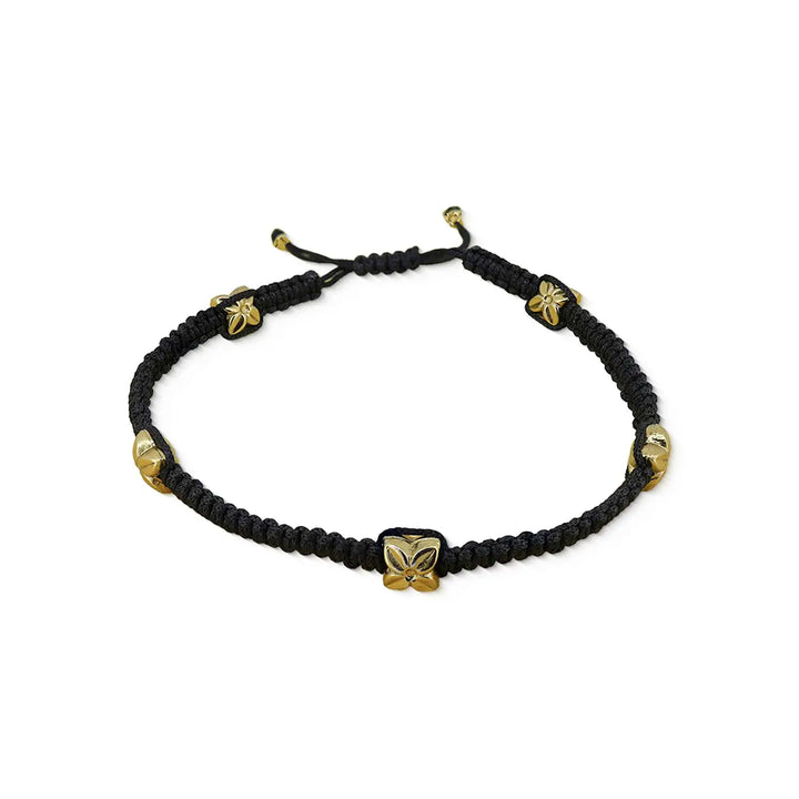 Black Thread Adjustable Silver Butterfly Charm Anklet (Single Piece)- Made With Pure 925 Silver