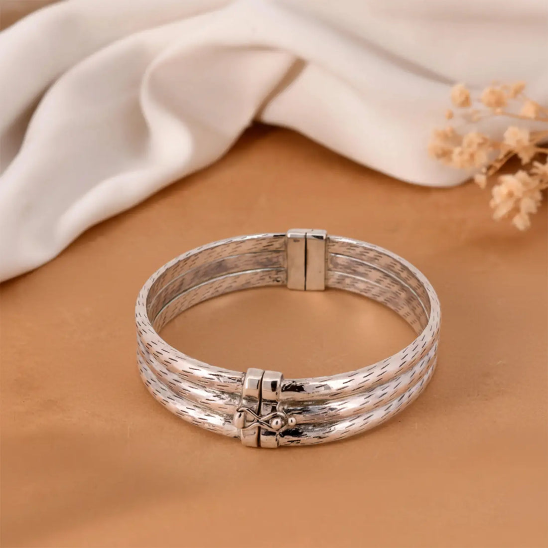 Silver Sleek Woven Pure Silver Bracelet- Made With Pure 925 Silver