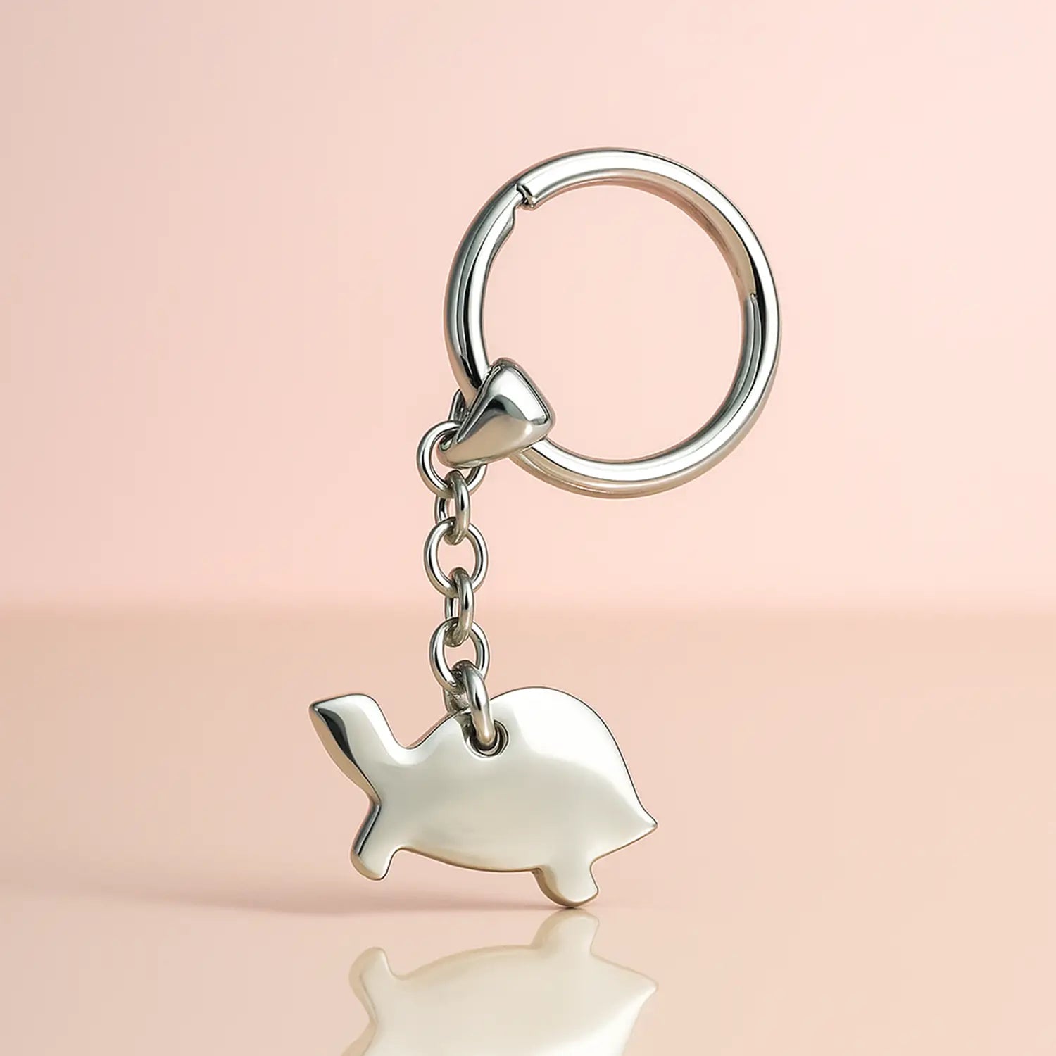 Pure Silver Turtle Keychain - Made With Pure 925 Silver