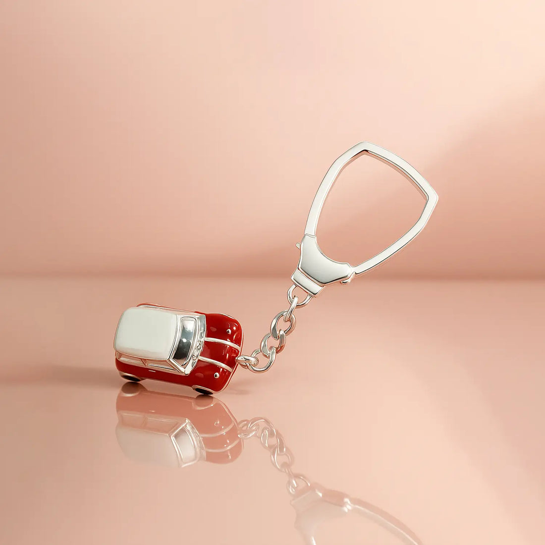 Red Car Pure Silver Keychain - Made With Pure 925 Silver