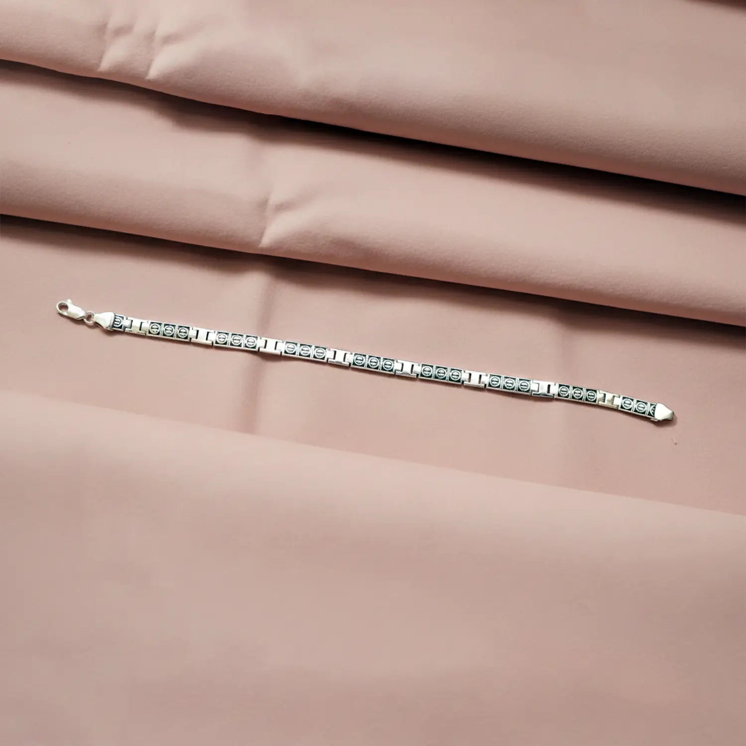 Classic Geometric Silver Bracelet - Made With Pure 925 Silver