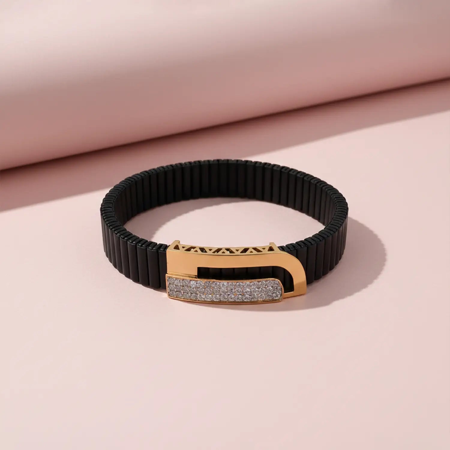 Silver Bracelet with Gold-Toned Buckle Accent- Made With Pure 925 Silver