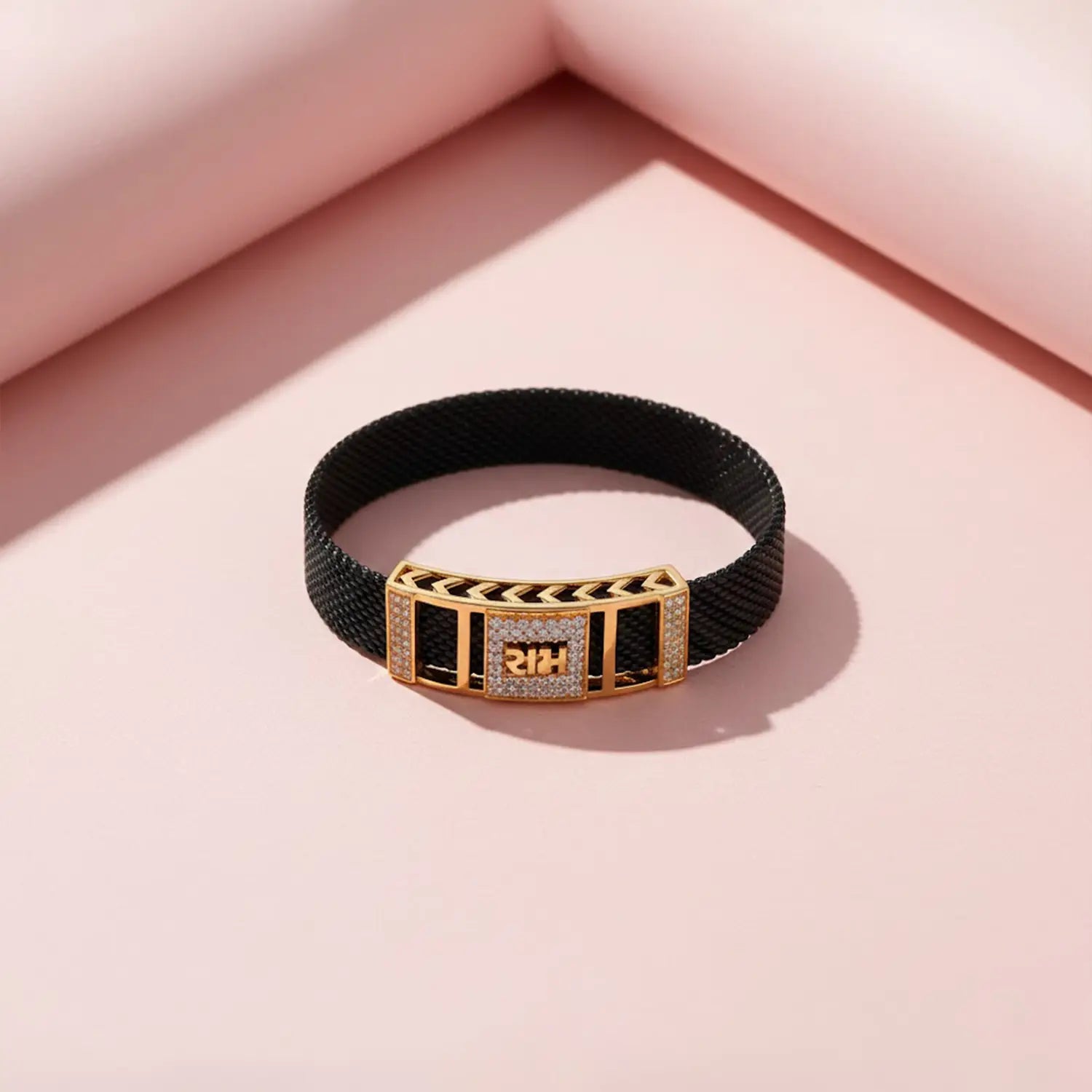 Men’s Bracelet with Gold-Toned “Ram” Motif- Made With Pure 925 Silver