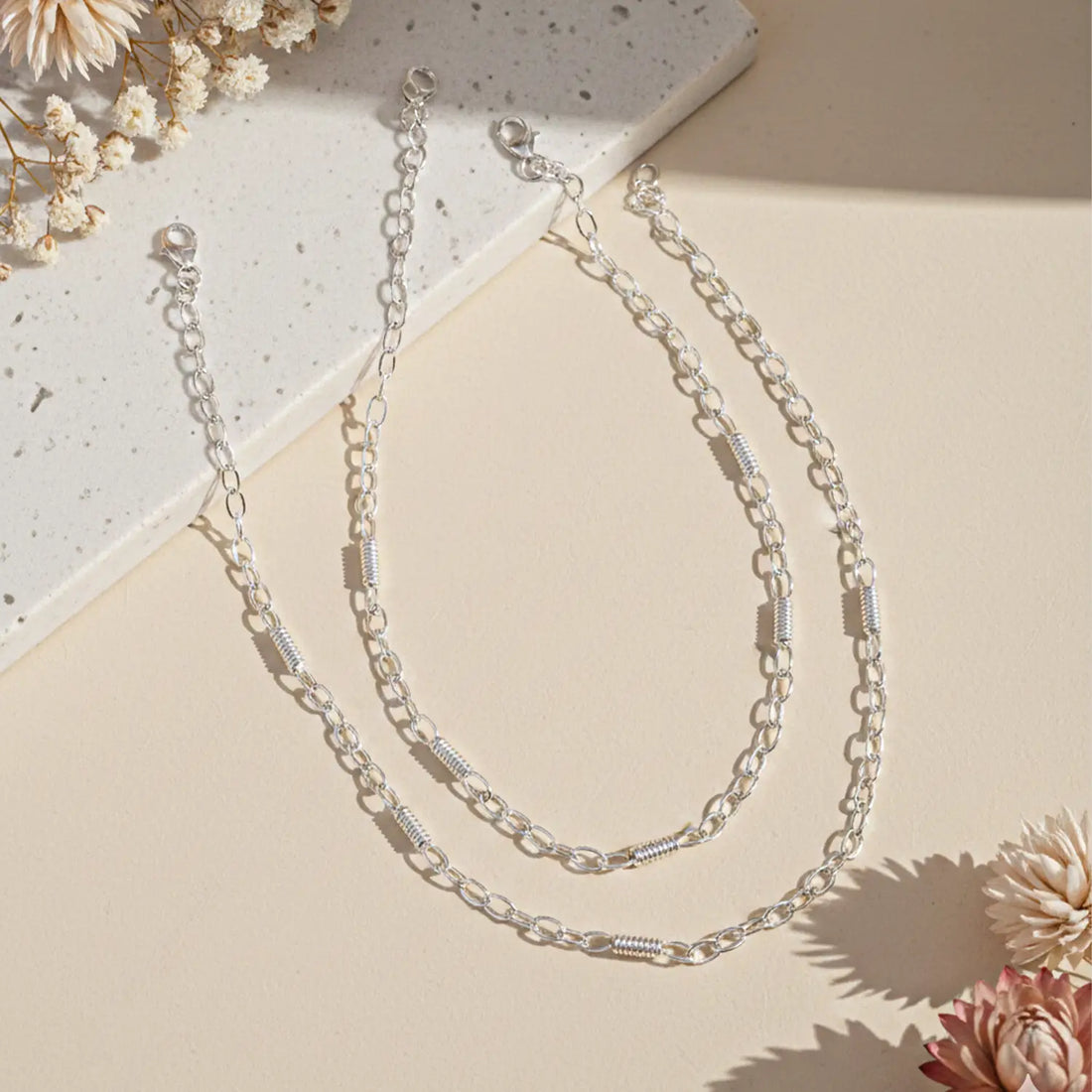 Classic Link Pure Silver Anklet- Made With Pure 925 Silver