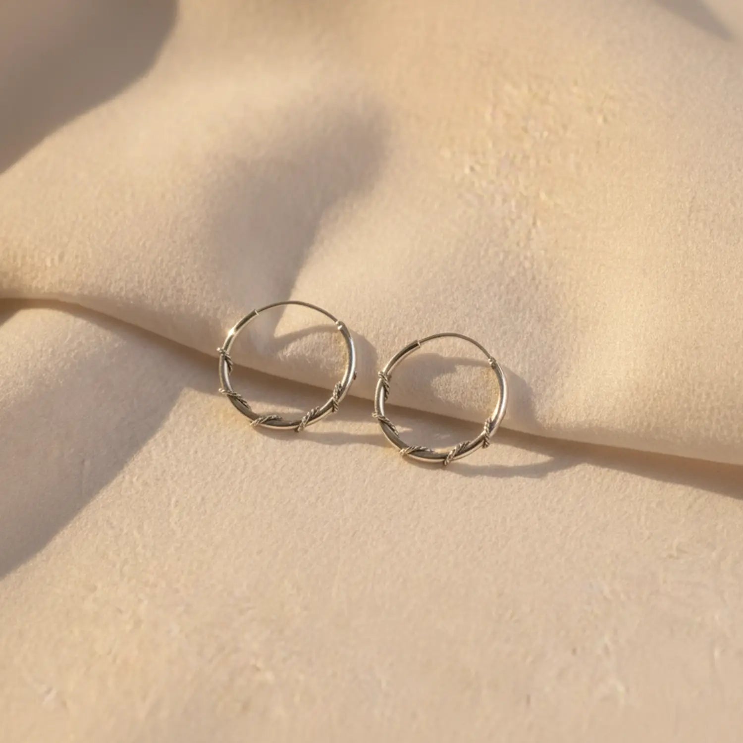 Twisted Hoop Sterling Silver Earrings - Made With Pure 925 Silver