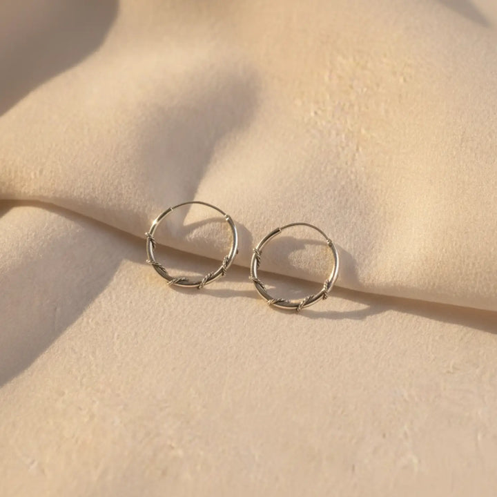 Twisted Hoop Sterling Silver Earrings - Made With Pure 925 Silver