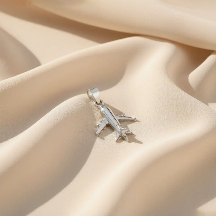 Airplane Design Pure Silver Pendant- Made With Pure 925 Silver