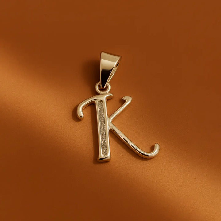 Pure Silver “K” Initial Pendant - Made With Pure 925 Silver