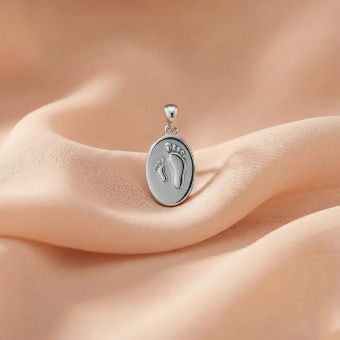Pure Silver Baby Footprint Pendant- Made With Pure 925 Silver