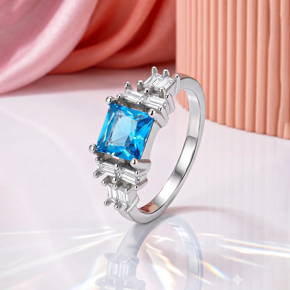 Blue Radiance Pure Silver Ring - Made With Pure 925 Silver