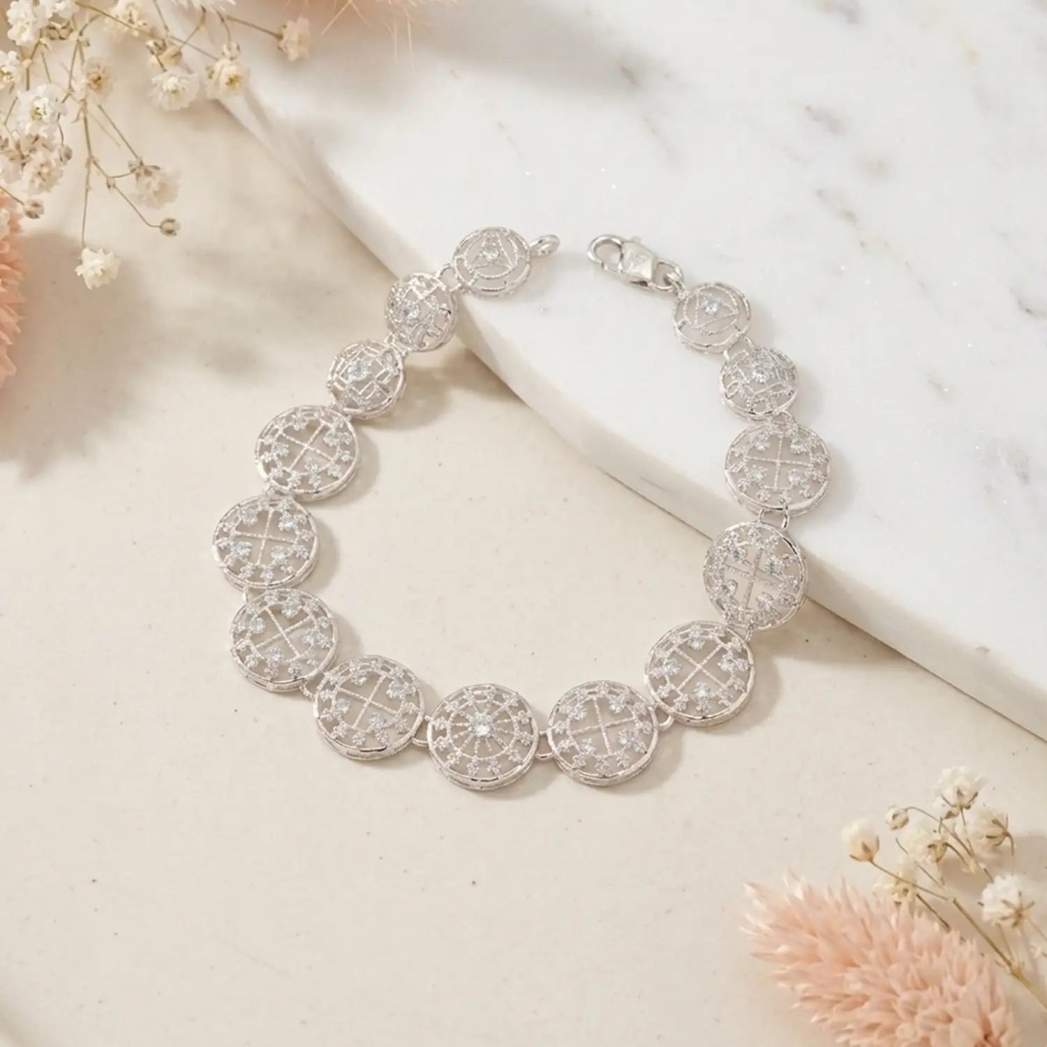 Celestial Coin Glow Silver Bracelet - Made With Pure 925 Silver