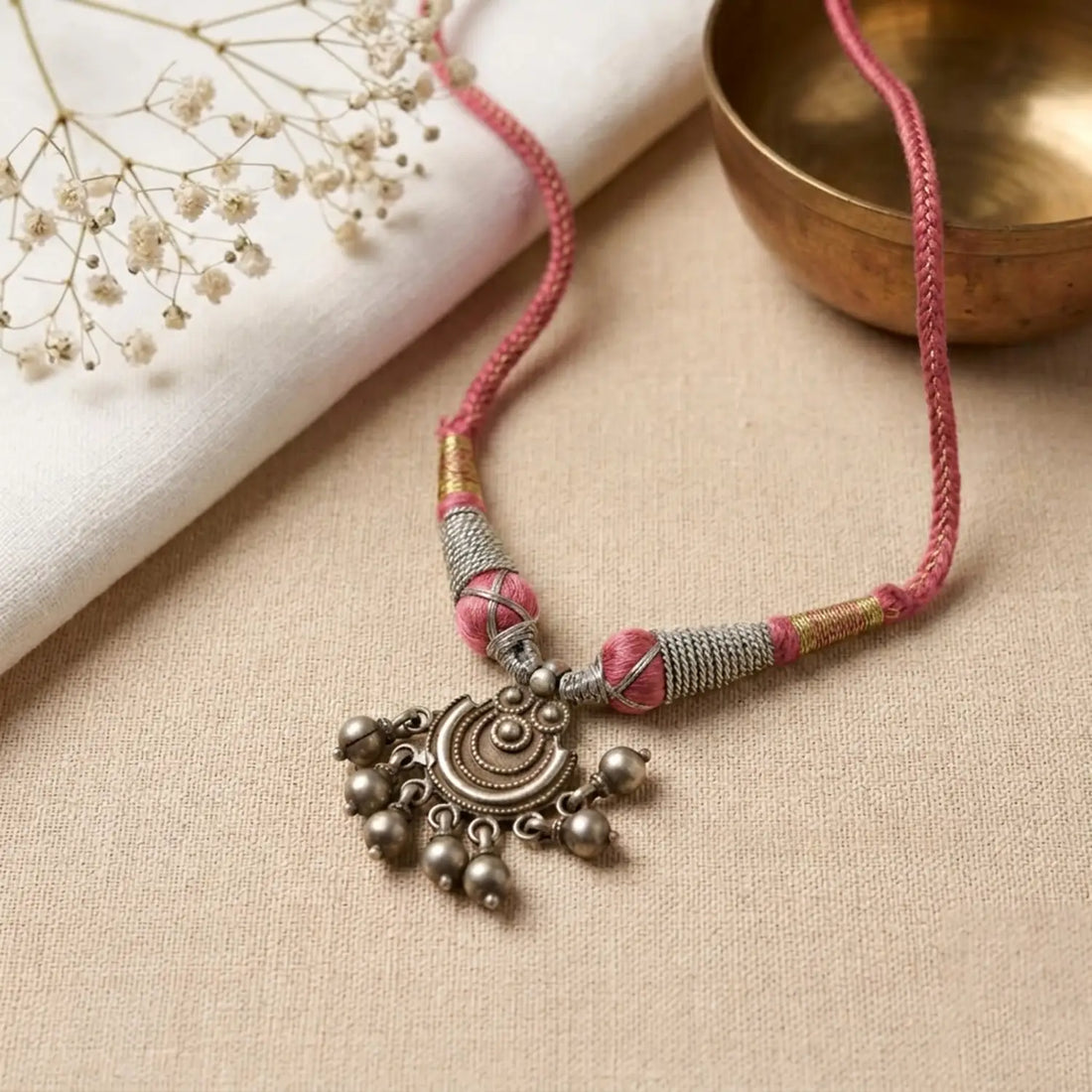 Traditional Ghungroo Charm Pure Silver Pendant - Made With Pure 925 Silver