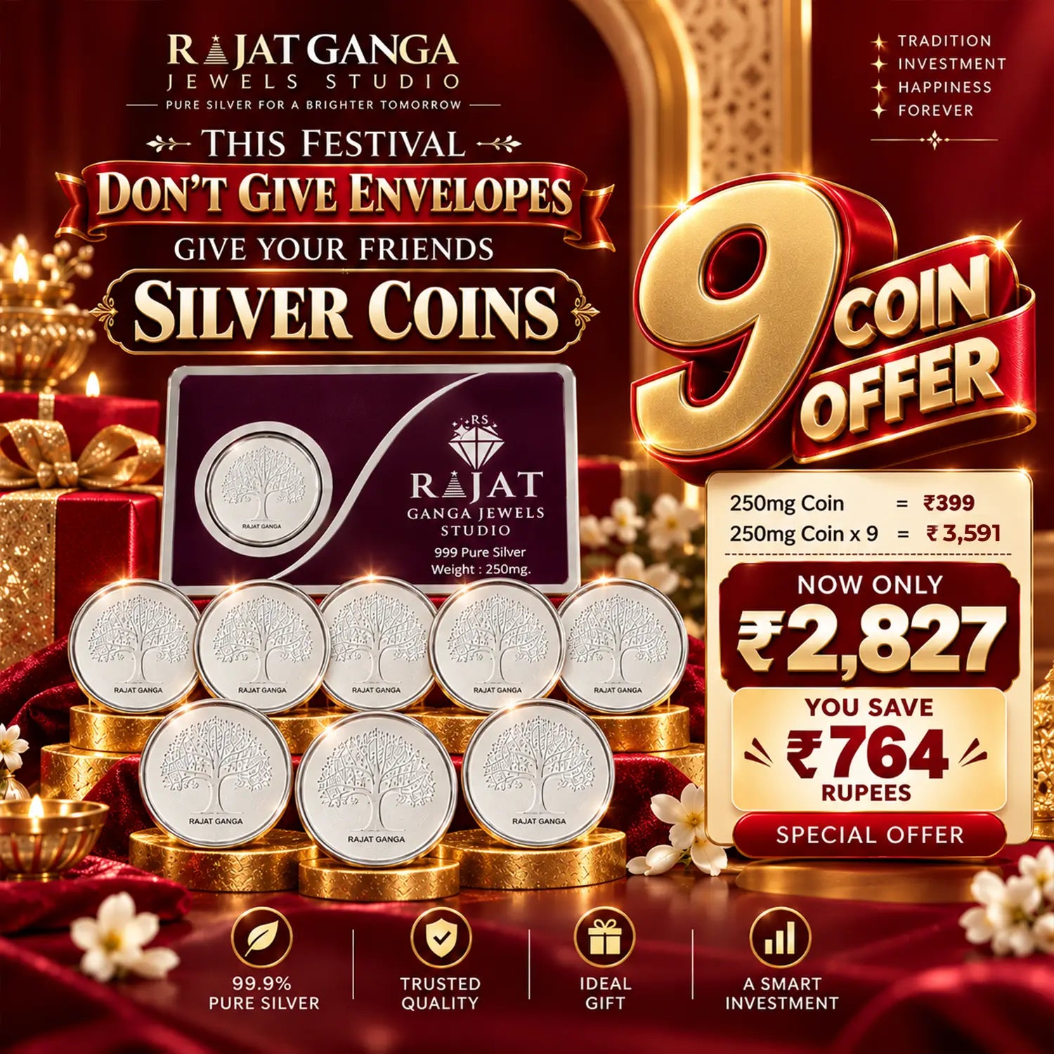 250mg Pure Silver Coin – 9 Coin Special Offer
