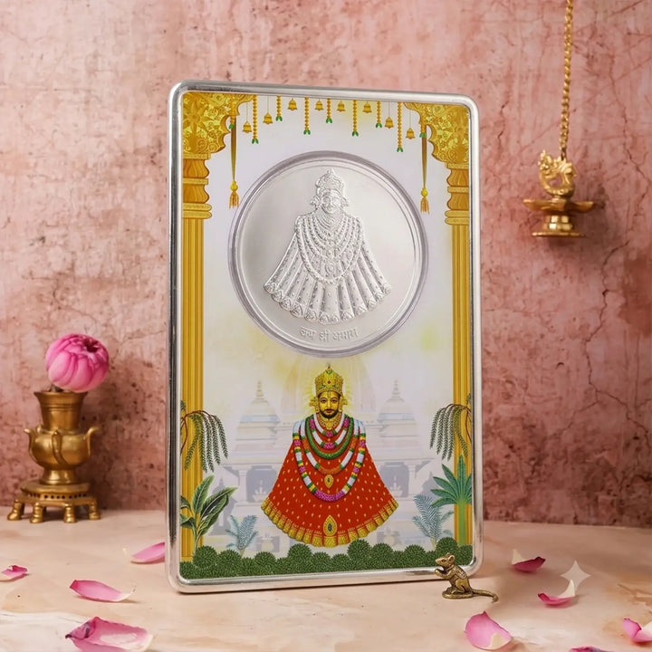 999 Pure Silver Khatu Shyam Ji Coin - Made With Pure 925 Silver