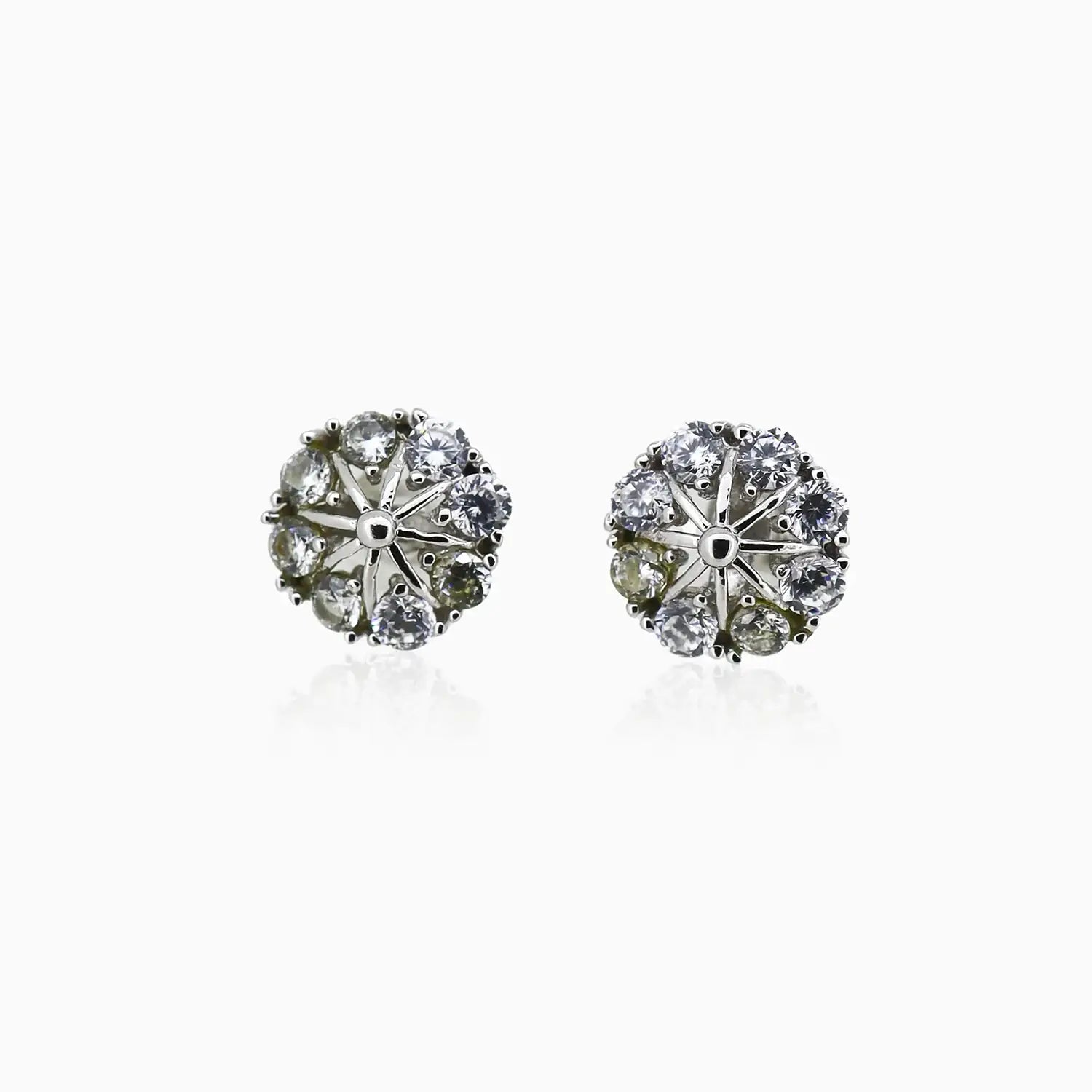 Vintage Floral Silver Stud Earrings- Made With Pure 925 Silver