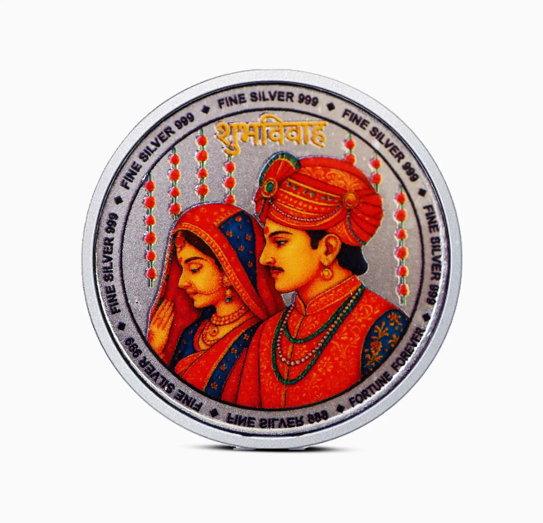 Shubh Vivah Fine Silver Coin - Made With Pure 925 Silver