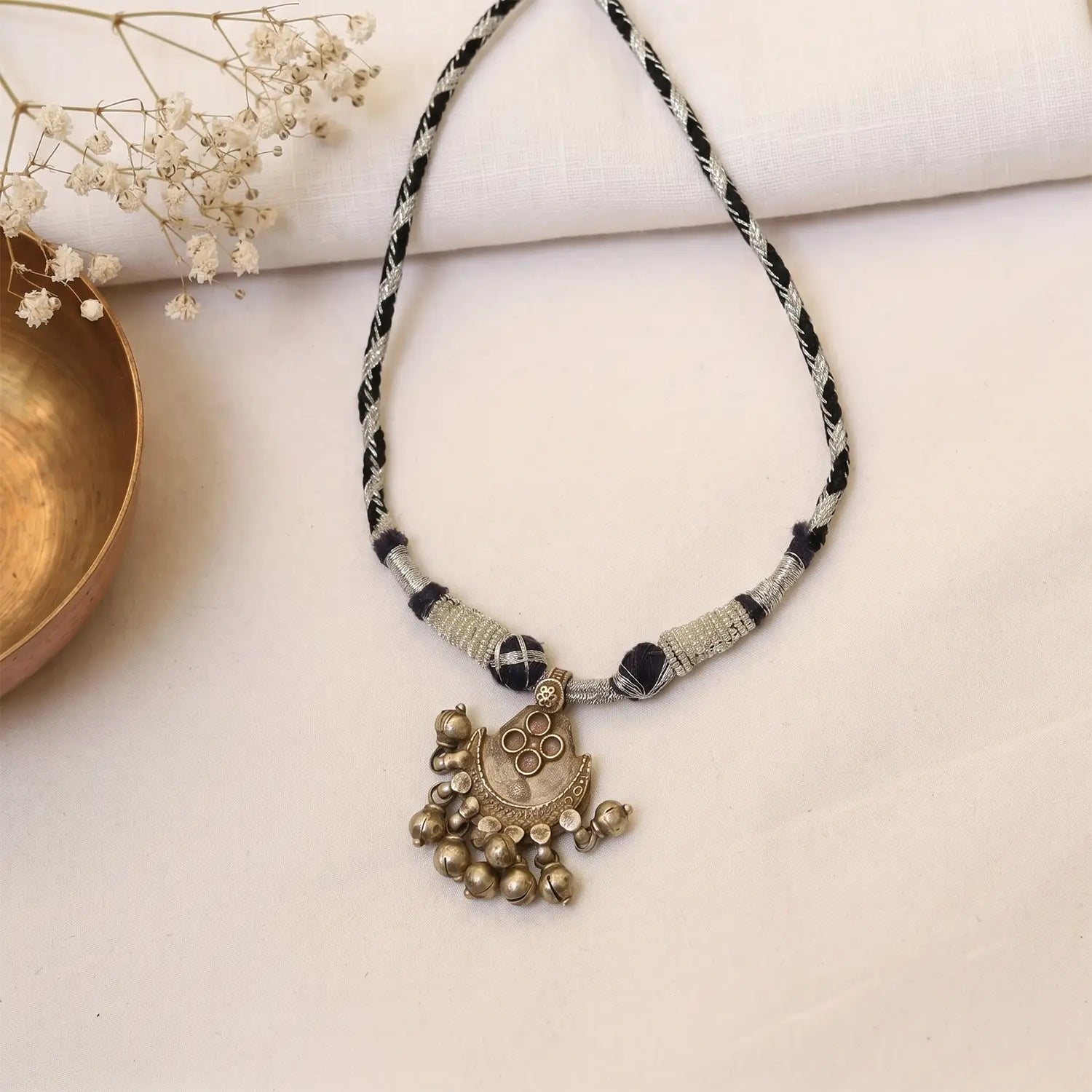 Traditional Ghungroo Charm Pure Silver Pendant - Made With Pure 925 Silver