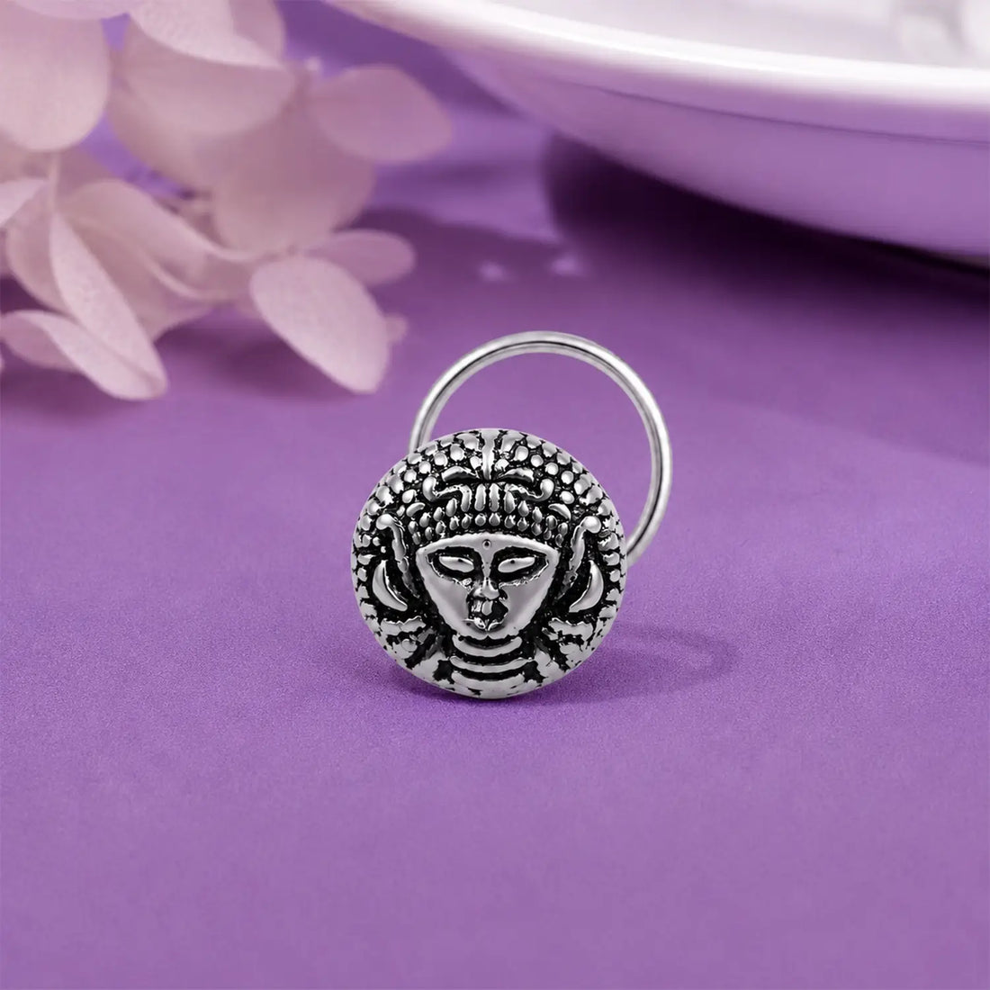 Tribal Elegance Oxidised Silver Nose Pin- Made With Pure 925 Silver