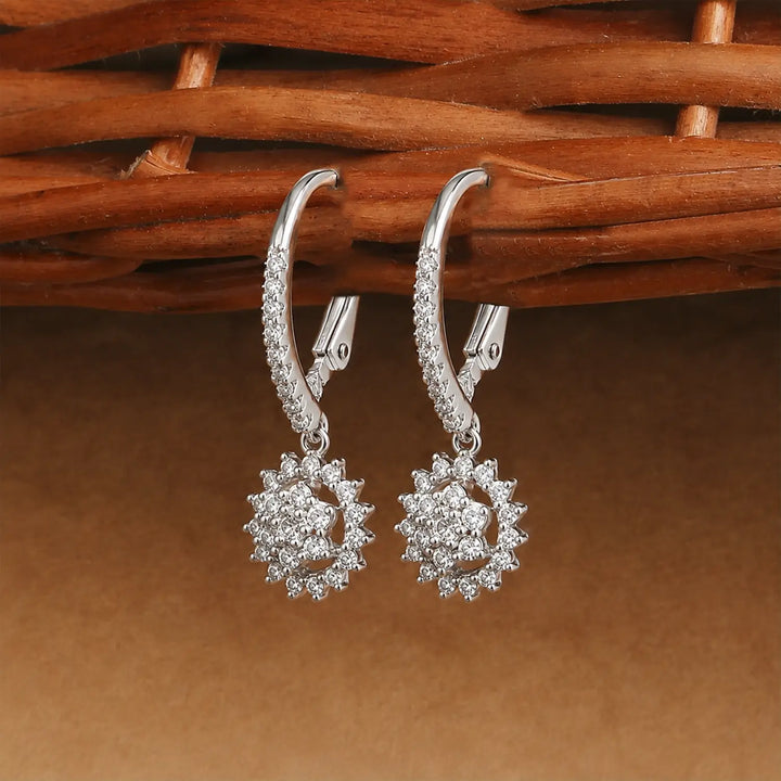 Sparkling Halo Hoop Earrings - Made With Pure 925 Silver