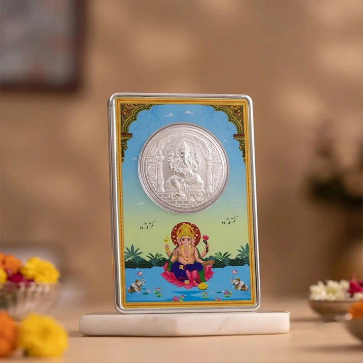 Lord Ganesha 999 Pure Silver Coin - Made With Pure 925 Silver