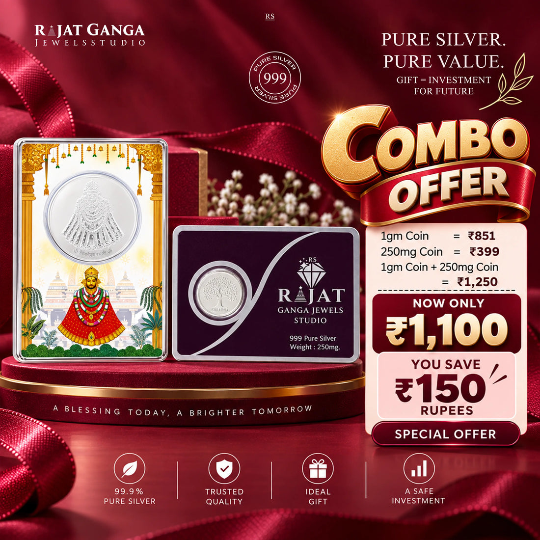 Combo Offer – Pure Silver Coin Set - Made With Pure 999 Silver