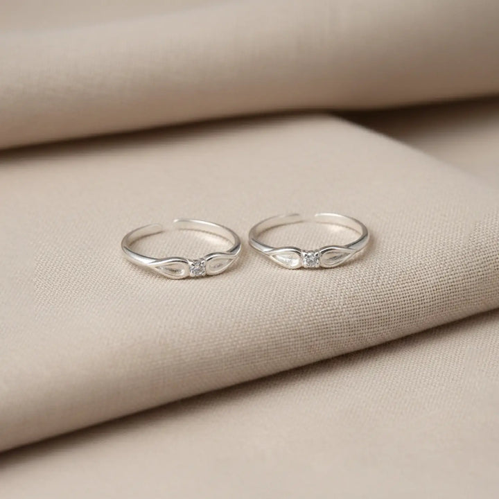 Elegant Infinity Sparkle Toe Rings- Made With Pure 925 Silver