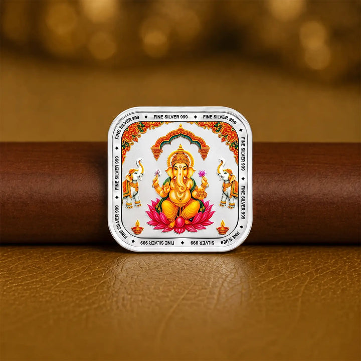 Lord Ganesha Fine Silver Coin - Made With Pure 925 Silver