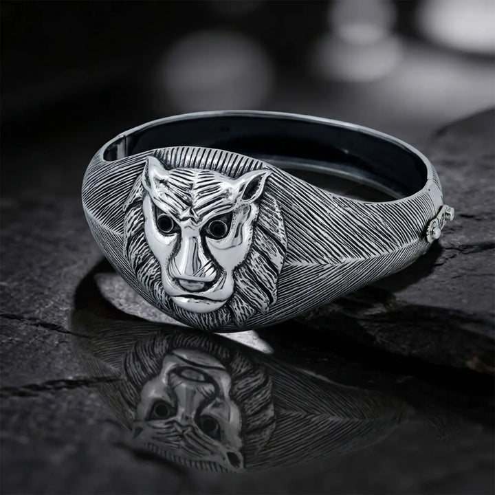Regal Face Head Silver Kada- Made With Pure 925 Silver